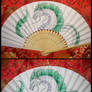 Haku the Dragon - handpainted Paperfan