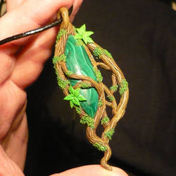 Amulet of the green Guardian - handmade Pendant