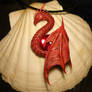 Crimson Guardian - handsculpted Dragon Pendant