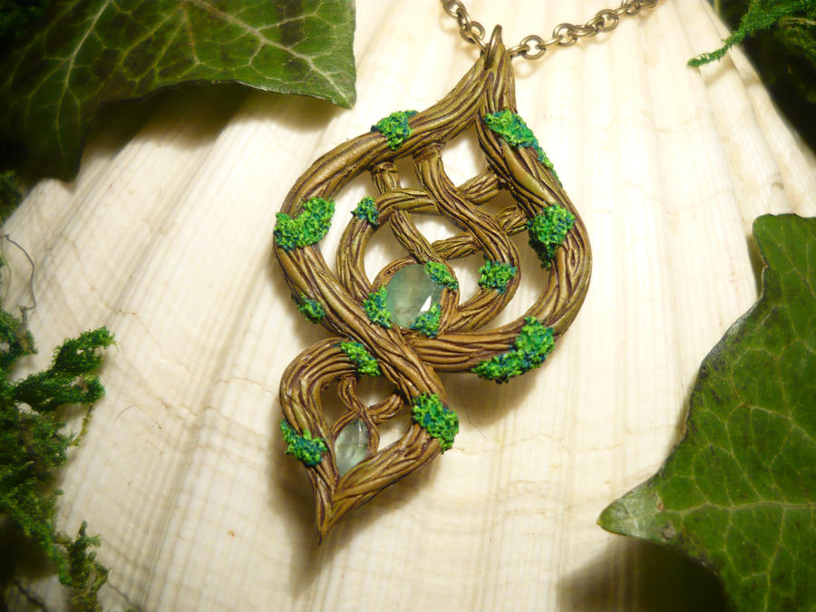 Forestwalker - handmade Pendant with real Emeralds