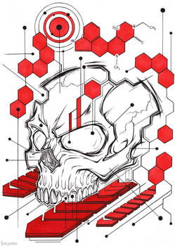 Acid Skull - Tattoo Design