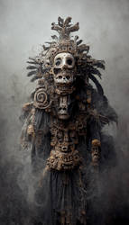 Ivo Hristov an aztec god  character design scary r