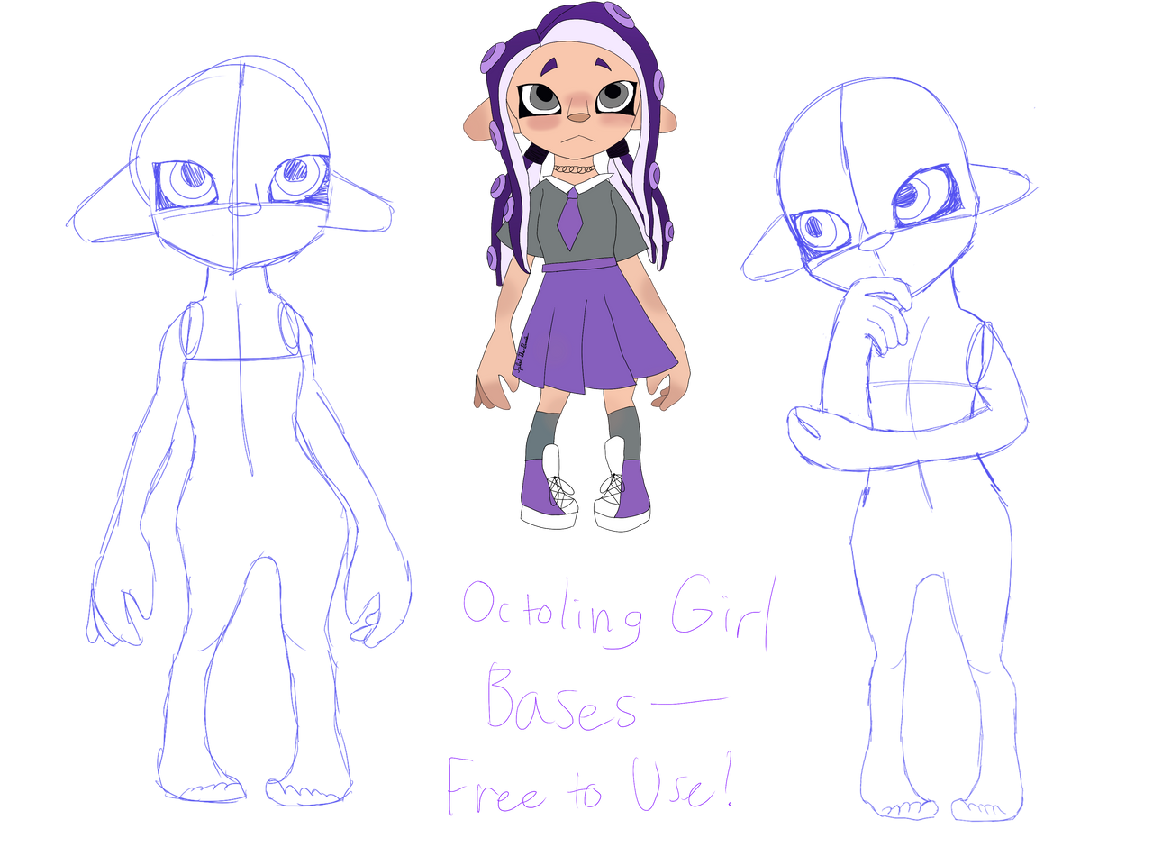 Octoling Girl Bases by SplatTheDuck on DeviantArt