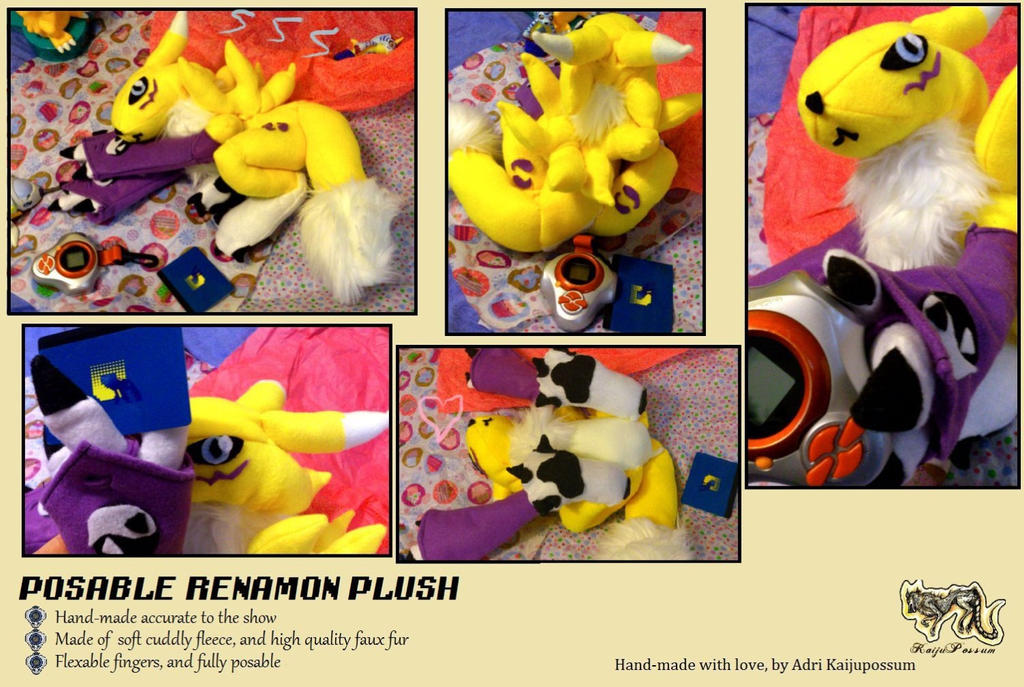 Updated Renamon Plushie! FOR SALE