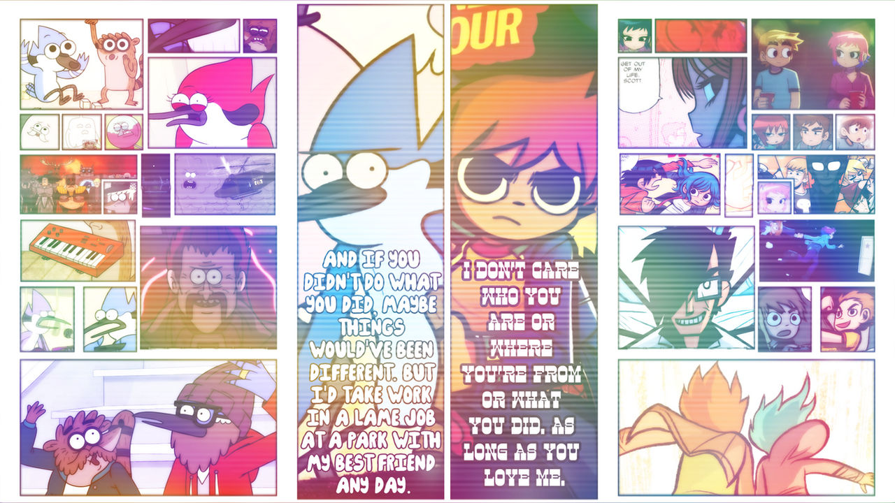 Mordecai VS Scott Pilgrim Visual Themes by JoinDeviantArtName on DeviantArt