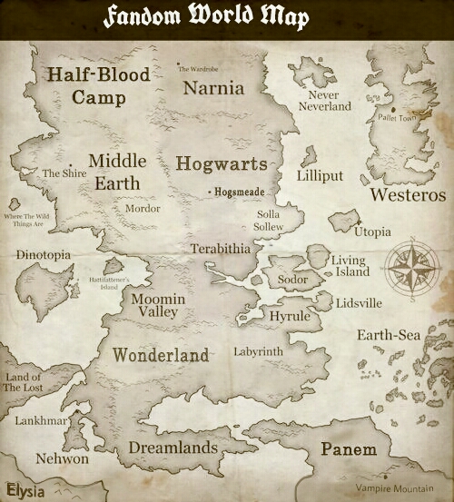 Fandom map.... by EveLDoodles on DeviantArt