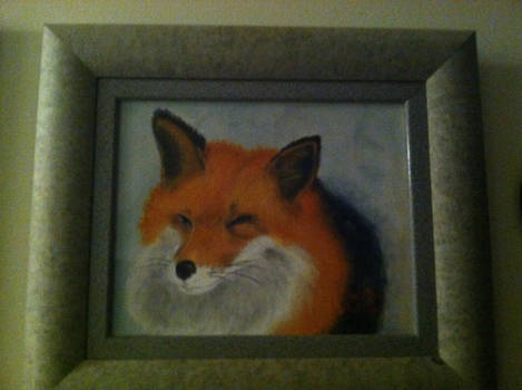 Oil Paint of a Fox in the Snow