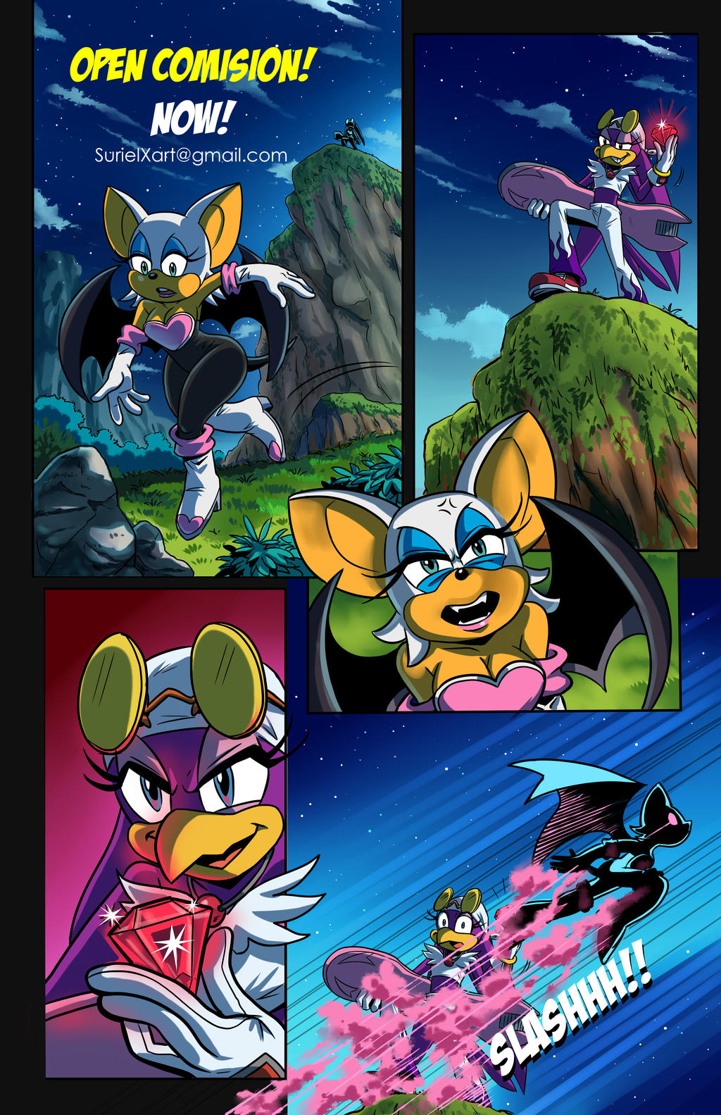Rouges Workout Comic PAG1 comic ROUGE and WAVE by SurielX on DeviantArt