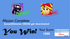 Mission Compilete, SunsetShimmer1302Alt got banned
