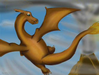 Charizard in flight