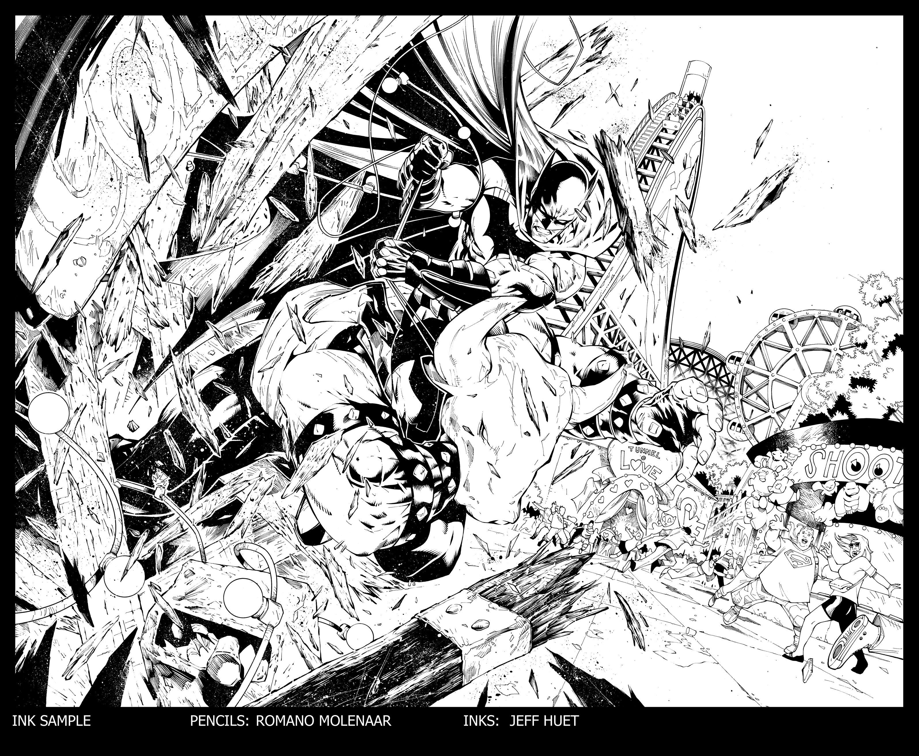 BATMAN: DETECTIVE COMICS ANNUAL #1 Try out Inks