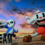 Cuphead and His NEW Pal Sans