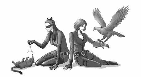 Catwoman and Black Widow