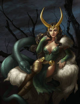 Lady Loki with Baby Snake-Color