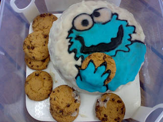 Cookie monster cake