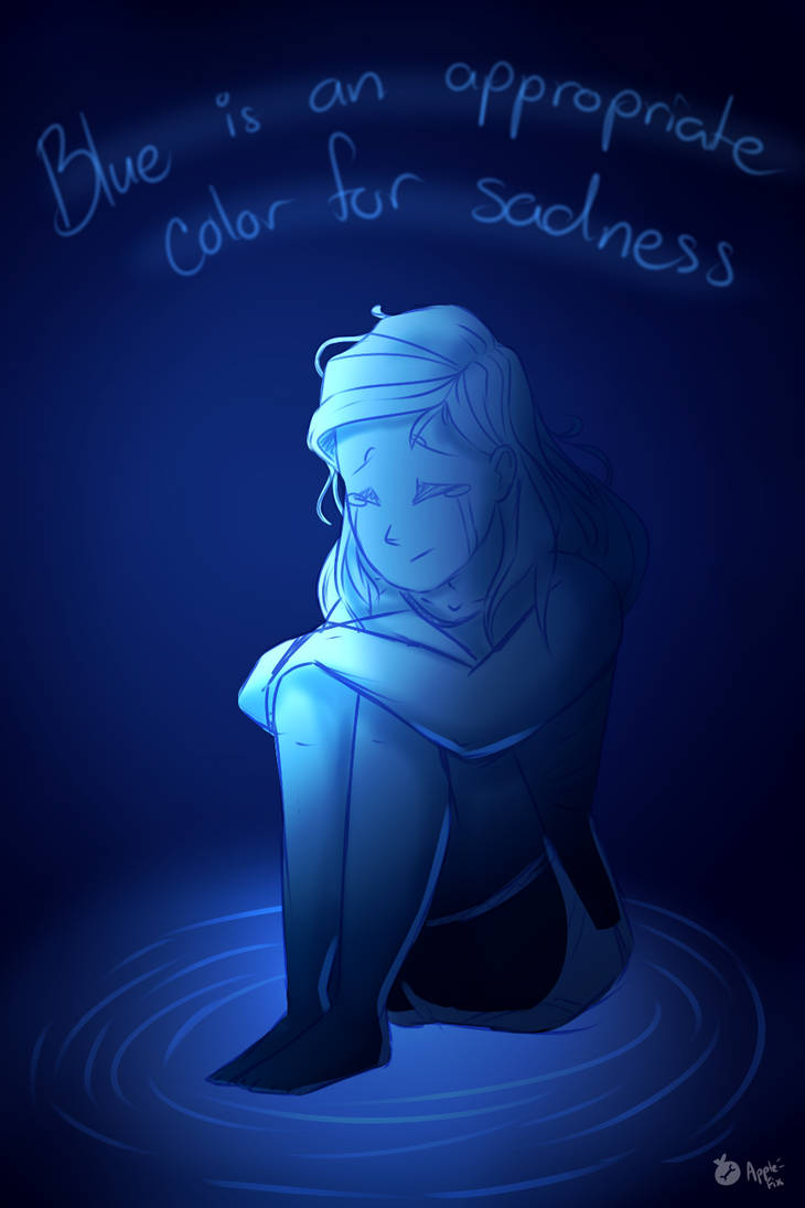 Blue is an appropriate color for sadness by AppleFixture on DeviantArt