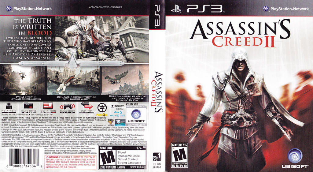 PS3, Assassin's Creed II by HighResCovers on DeviantArt
