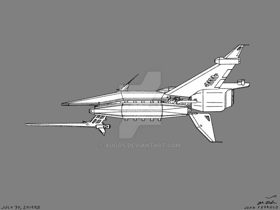 Spaceship digital drawing 1