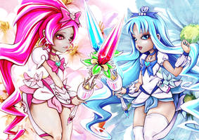 Heartcatch Precure Cure Blossom and Marine