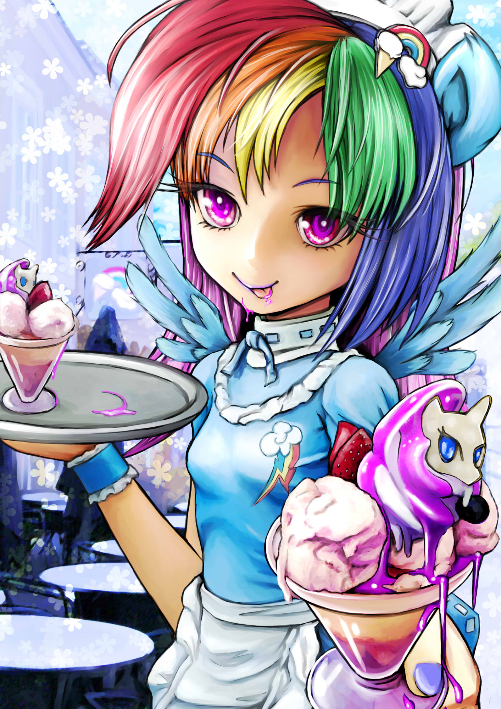 MLP Rainbow Human Waiter and Rarity icecream