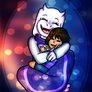 Toriel and Frisk hug