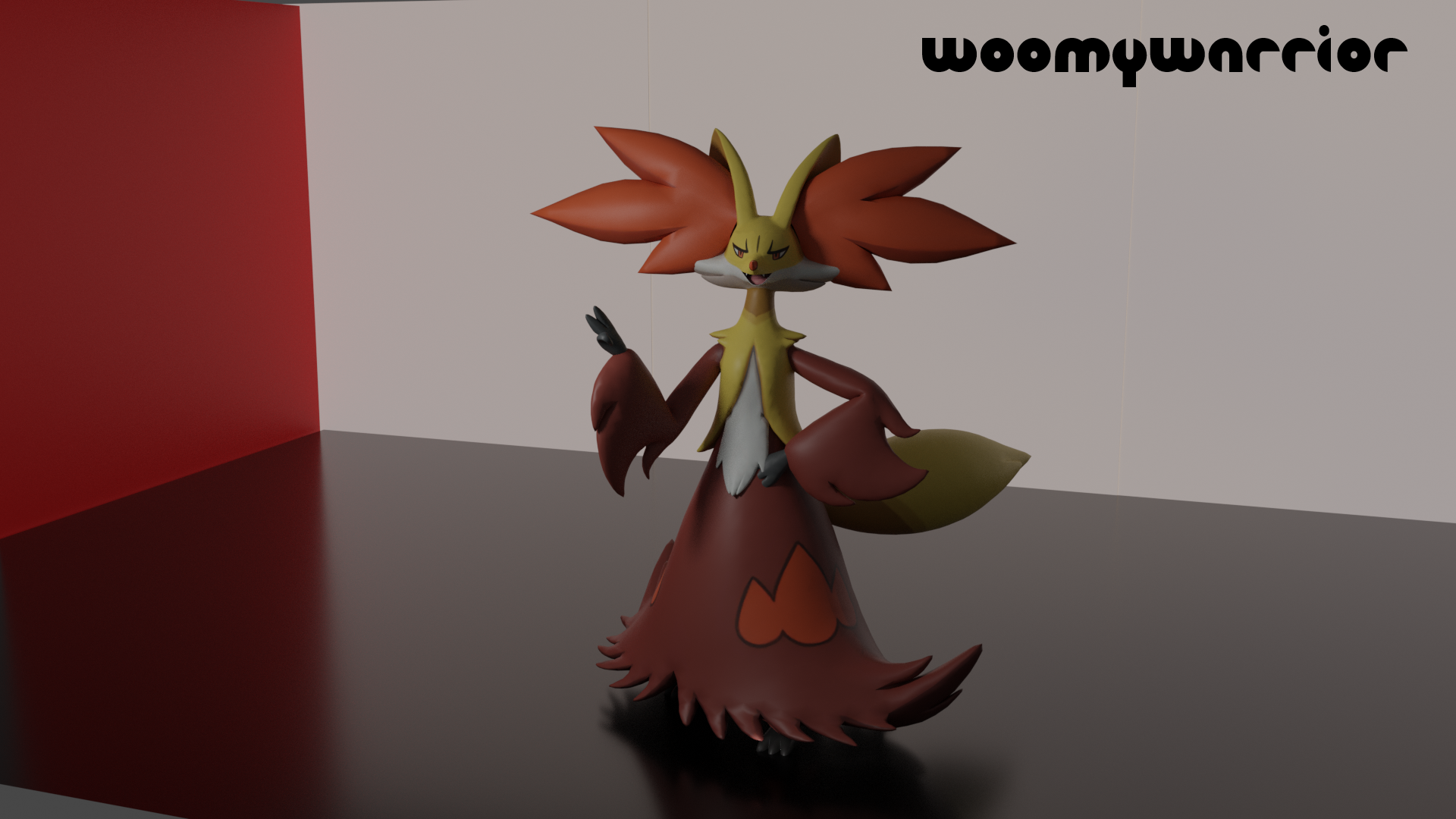 Delphox Model Blender Delphox Test by WoomyWarrior on DeviantArt