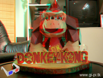 Anaglyph 3D DK papercraft