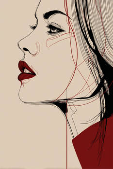 Asian Portrait - Line Art