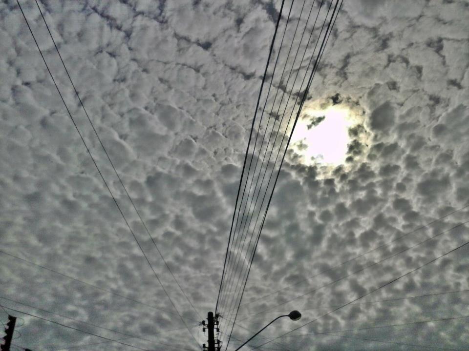 Dark clouds under sun