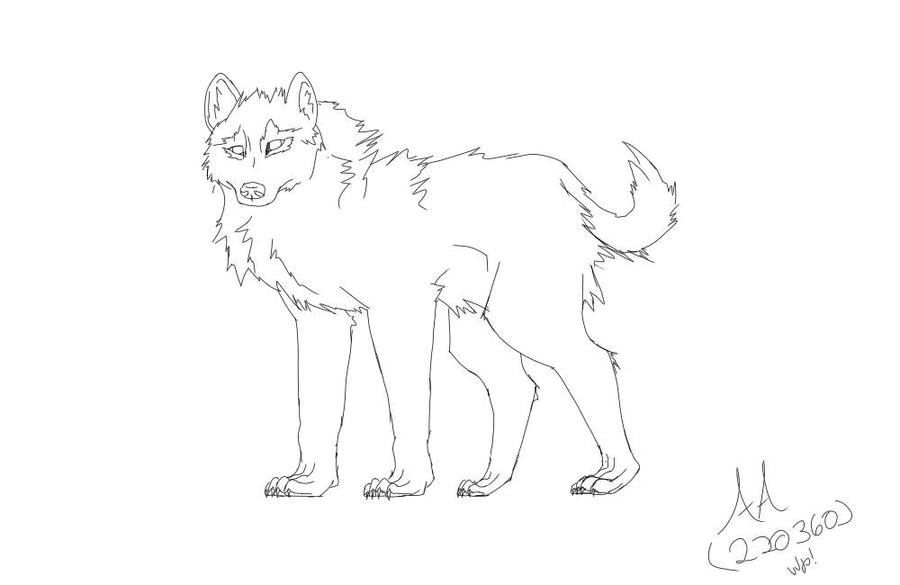 Basic Wolf Lineart Wolf Lineart by anonymousAxolotl on DeviantArt