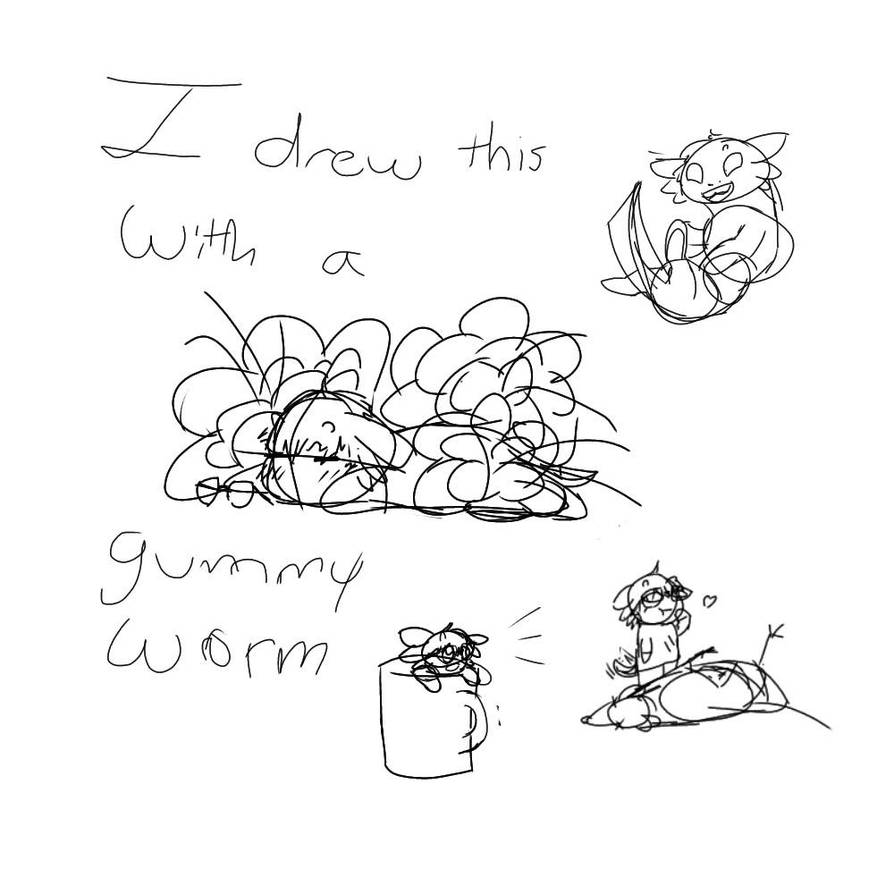 gummy worm art by anonymousAxolotl on DeviantArt