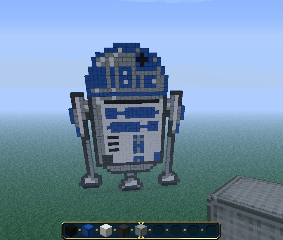 Mini R2 D2 Minecraft R2D2 - minecraft pixel art by Rest-In-Pixels on DeviantArt