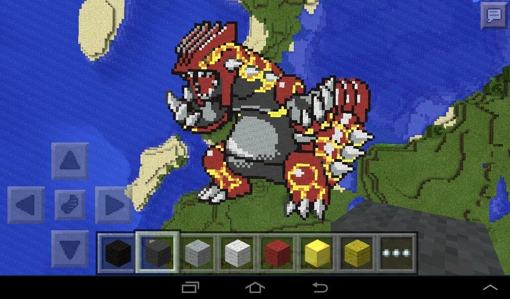 Primal groudon - minecraft pixel art