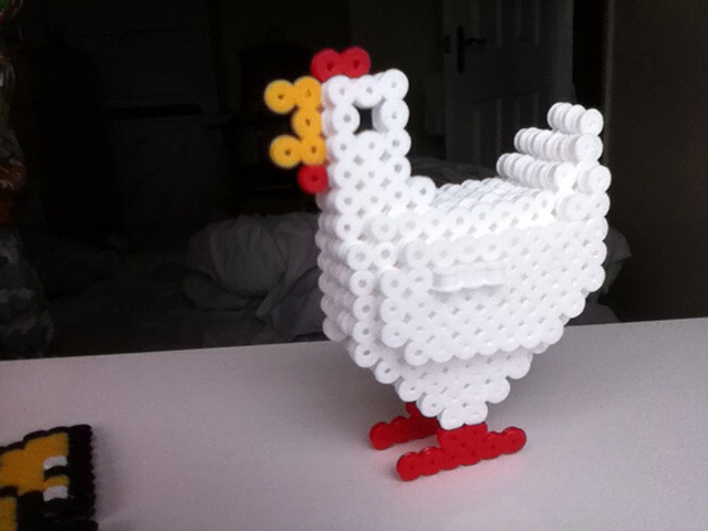 3d perler bead chicken by Rest-In-Pixels on DeviantArt