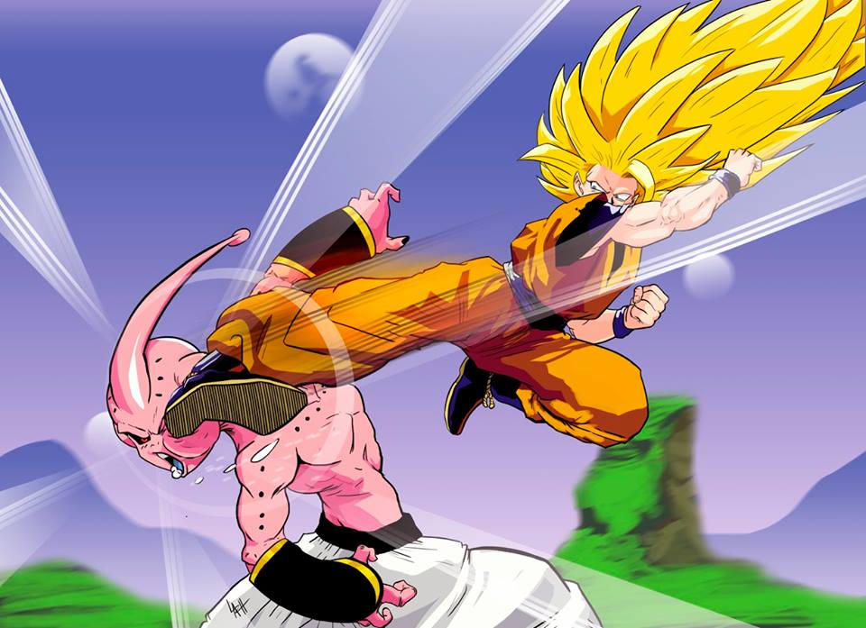 Recreation Goku Ssj3 Vs Kid Buu By Larhsrebirth On Deviantart.