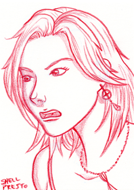 Ruby sketch card - Serious