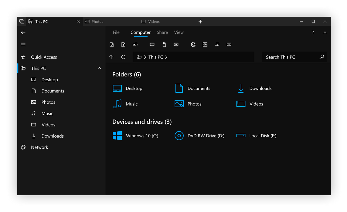 Windows 10 Concept - File Explorer (Dark Theme) by InnocentDalek876 on ...