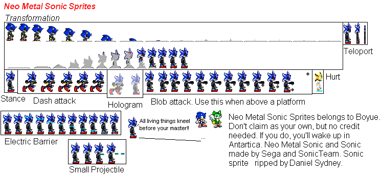 Neo Metal Sonic Spritesheet by CjThHegehog on DeviantArt