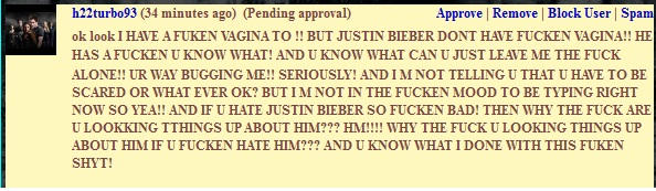 Angry Bieber Fangirl Is Angry