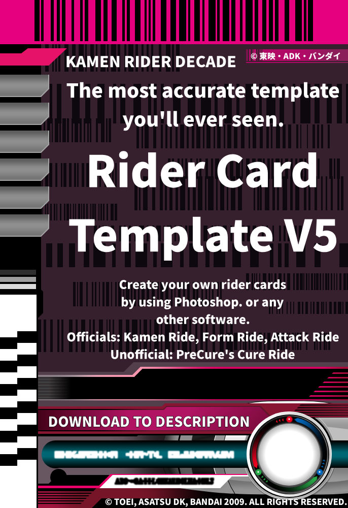 Kamen Rider Decade Rider Card Template V5 by JanelliaLorrander on