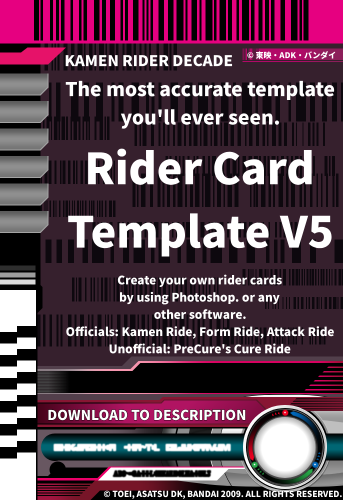 Kamen Rider Decade Rider Card Template V5 by JanelliaLorrander on ...
