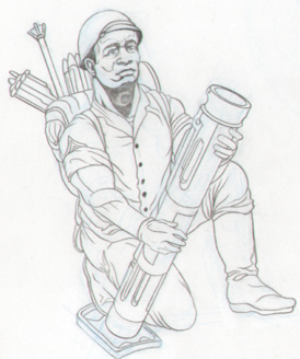 WWII Mortar concept character