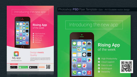 App Flyer A4 PSD Template for 1 USD