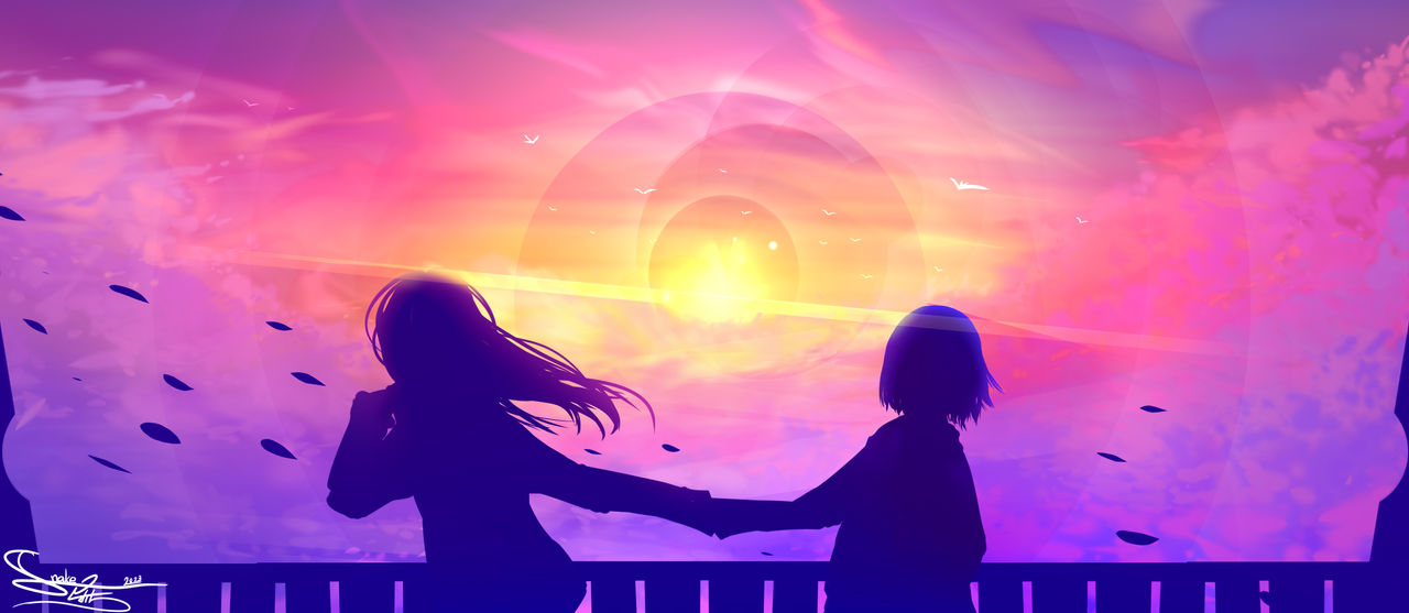 Blue and red - night and sunset by TheSnakeEdit on DeviantArt