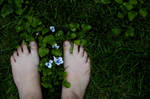 barefoot in field flowers B by TheCrazySalesman