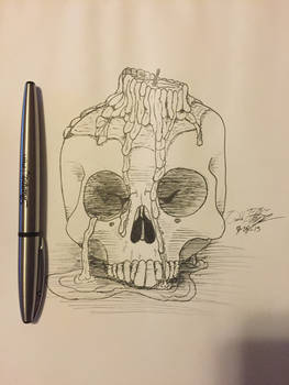 Skull Concept sketch done in sharpie pen