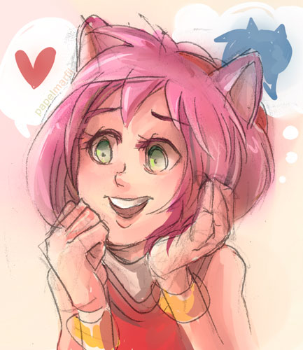 Sonic Fanart - Fangirl Amy