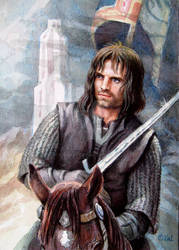 sketch card LOTR Aragorn