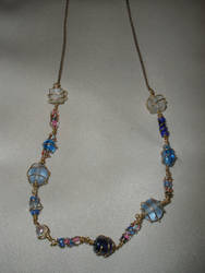 gold wire and glass necklace