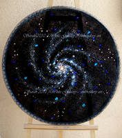 Space art, crystal galaxy beadwork embroidery